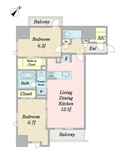 THE WALL【7階】の間取り