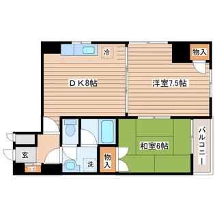 銀杏町レジデンス【5階】の間取り