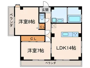 マンション北川【2階】の間取り