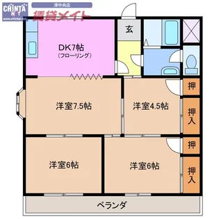 ガーデンヒルズ1号館【1階】の間取り