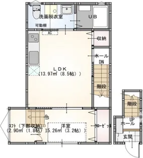 Le Lien助実(ル リアンスケザネ)【2階】の間取り