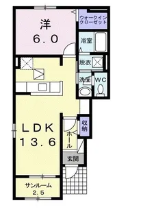 ラ メール デ ゼトワールII【1階】の間取り