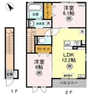 ラ・ピーノ3【2階】の間取り