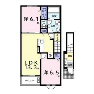 アクアヴィラA【2階】の間取り