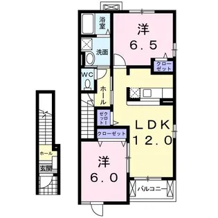 栃木県鹿沼市日吉町【アパート】の間取り