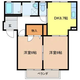 岐阜県岐阜市西荘1【アパート】の間取り