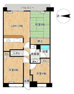 トーカンマンション潮見【5階】の間取り