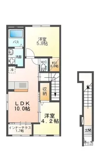 福島県いわき市内郷宮町代【アパート】の間取り
