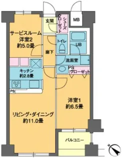 CASTALIA茅場町 【カスタリア茅場町】【9階】の間取り
