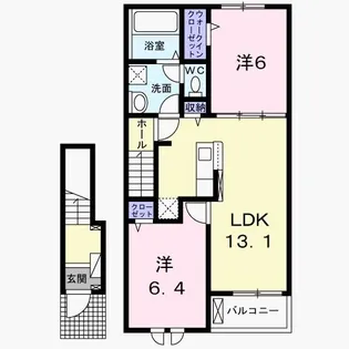 茨城県ひたちなか市大字堀口【アパート】の間取り