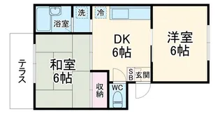 汀ハイツ【1階】の間取り