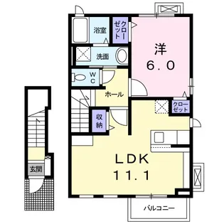 ヴィラプリムローズC【2階】の間取り