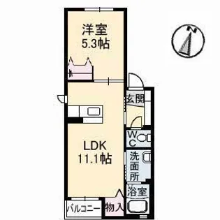 ラ・フルール ヴィオレット【2階】の間取り