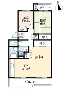 UR洛西新林北【4階】の間取り