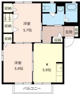 群馬県北群馬郡吉岡町大字陣場【アパート】の間取り
