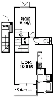 1LDKの間取り画像