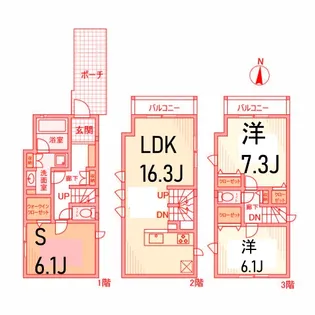 神奈川県横浜市神奈川区上反町2【一戸建】の間取り