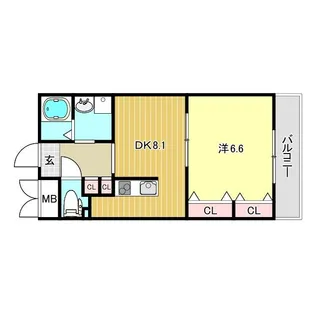 クラルテ甲子園【1階】の間取り