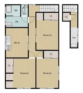 ハイツ勝瑞【2階】の間取り