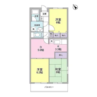 パンセ・チェリー【1階】の間取り