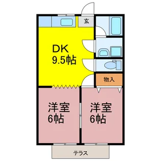 ミッドアイランド【1階】の間取り