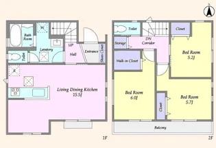 東京都世田谷区上北沢1【一戸建】の間取り