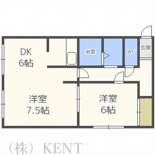 ヒルサイド山の手フラット【2階】の間取り