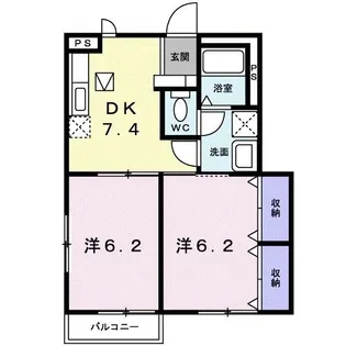 プリムヴェールB【1階】の間取り