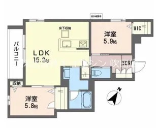 シャーメゾン クレリア【1階】の間取り