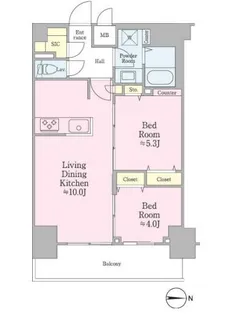 クロスレジデンス飯田橋【11階】の間取り