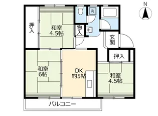 UR下大利【4階】の間取り