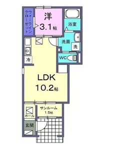パンシオン・ガゾン【1階】の間取り