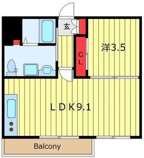 田端公園アパートメンツ【2階】の間取り
