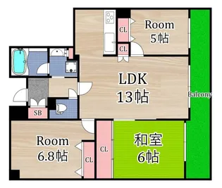 ダイアパレス京橋【6階】の間取り