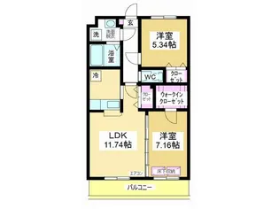 プレジール・アルファコート【1階】の間取り