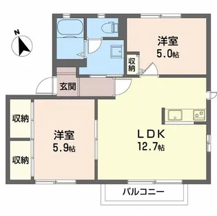 ルミエール城西【2階】の間取り