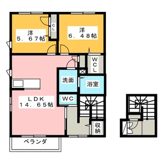 アイリス F棟【2階】の間取り