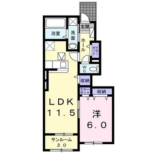 ラ ペール A【1階】の間取り