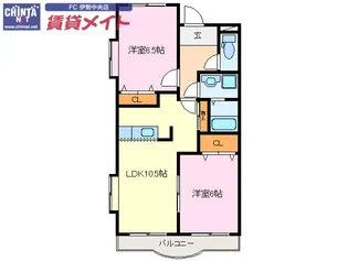 ミレニアムFurukawa【2階】の間取り