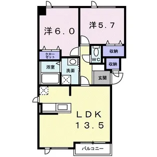 レスプランドール【2階】の間取り