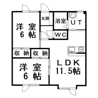 イシダハイツC(睦)【1階】の間取り