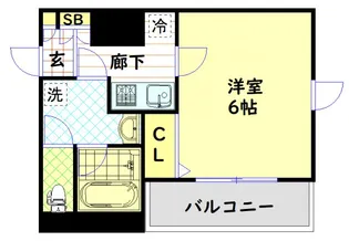 エスライズ難波EAST【4階】の間取り