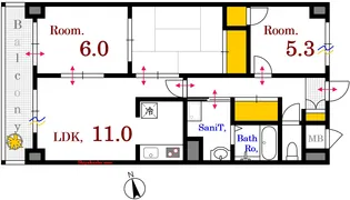 ファミーユ舟入中町【8階】の間取り