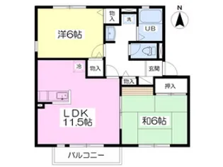 サンコートB棟【2階】の間取り