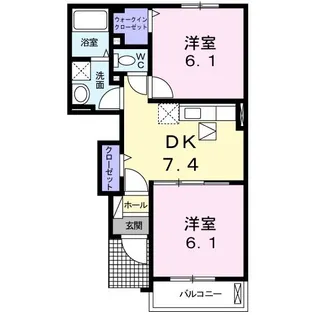 UMEDAガーデンヒルズB【1階】の間取り