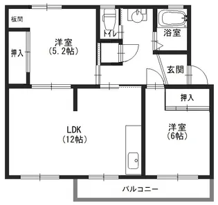杭瀬団地4号棟【3階】の間取り
