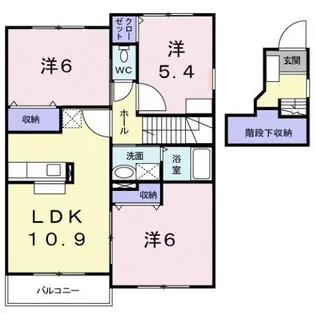 らべんだぁ A棟【2階】の間取り