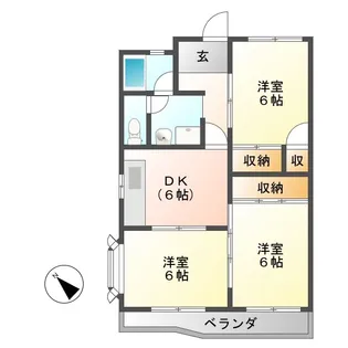 ロックヒルE【4階】の間取り