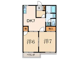 タマミハイツII【1階】の間取り