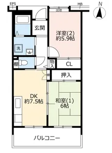 URプラザシティ新所沢けやき通り第二【4階】の間取り